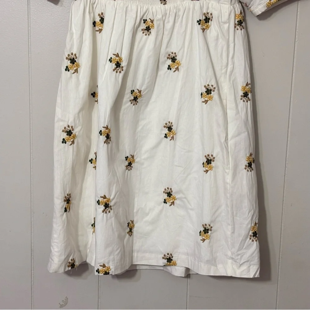 Endless Rose Puff Sleeve Milkmaid Mini Dress XS White Floral Embroidered NWT - Picture 10 of 11